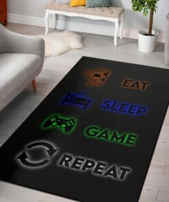 Minecraft Eat Sleep Game Repeat Rug