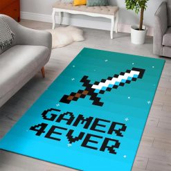 Minecraft Gamer 4ever With Sword Rug