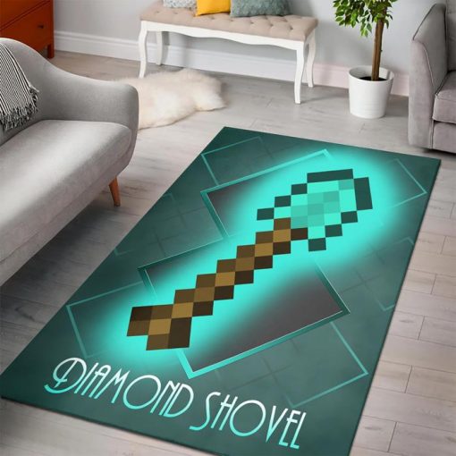 Minecraft Diamond Rug - Custom Size And Printing
