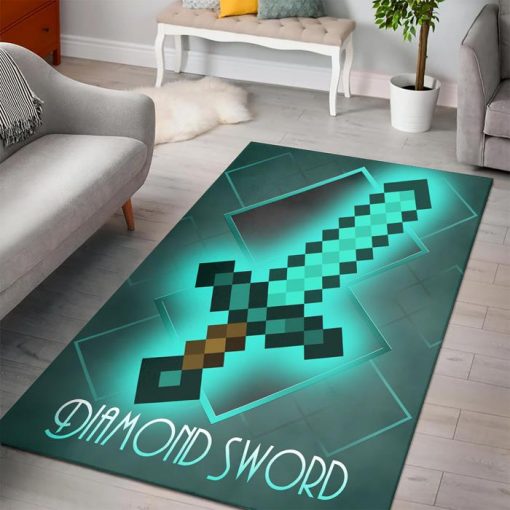 Minecraft Diamond Rug - Custom Size And Printing