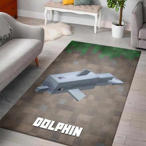Minecraft Dolphin Rug - Custom Size And Printing