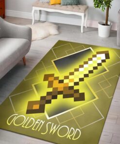 Minecraft Golden Axe, Shovel, Pickaxe Rug - Custom Size And Printing