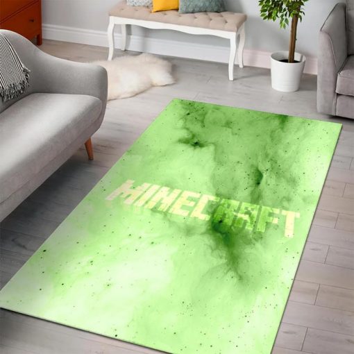 Minecraft Green Cloud Rug - Custom Size And Printing