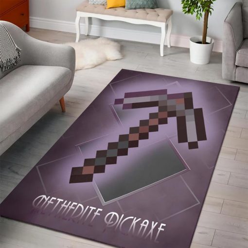 Minecraft Netherite Pick Rug - Custom Size And Printing