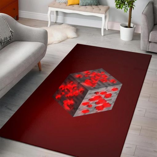 Minecraft Red Stone Ore Rug - Custom Size And Printing