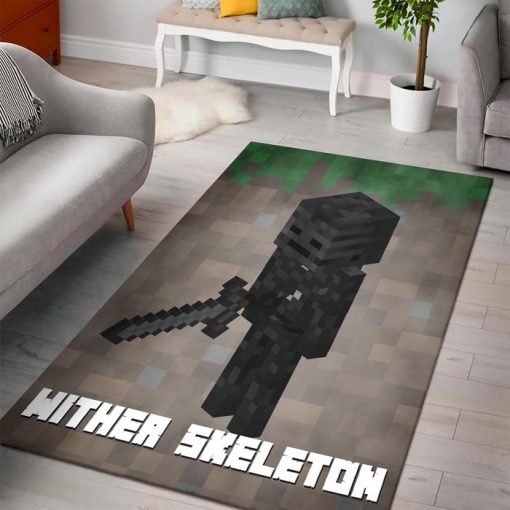 Minecraft Wither Skeleton Rug - Custom Size And Printing