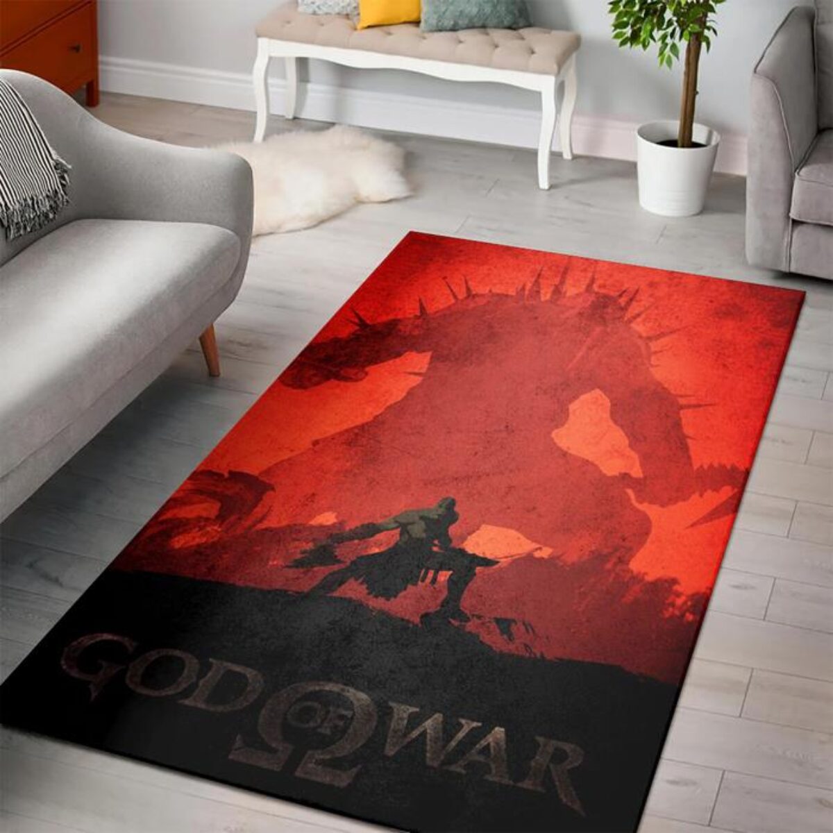 God Of War Iii Video Game Reangle Rug Area Rug - Peto Rugs