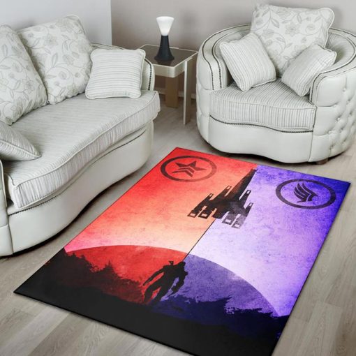 Red And Blue Mass Effect Of Zelda Rug - Custom Size And Printing
