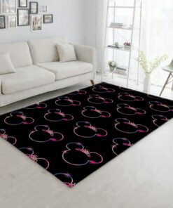 Minnie Mouse Black And Colorful Rug