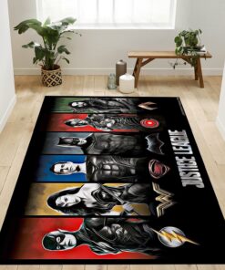 Heroes And Logo Justice League RugHeroes And Logo Justice League Rug