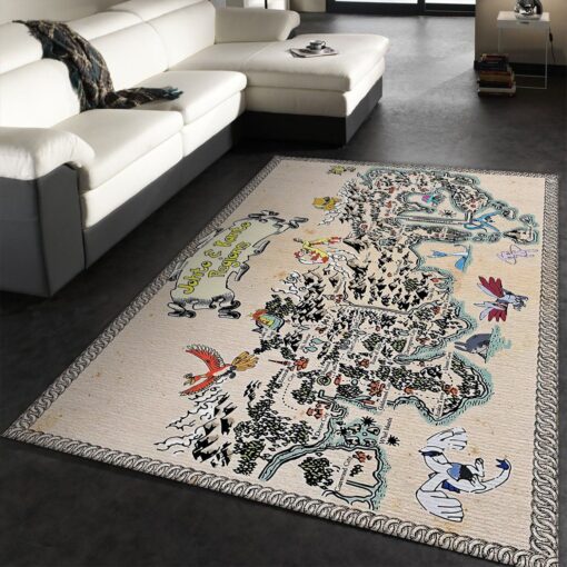 Kanto and Johto Regions Map Pokemon Rug