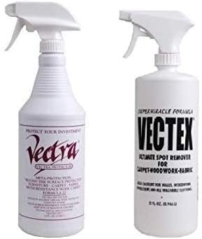 Vectra 32 Ounce Furniture, Fabric, Carpet Protector and Vectex 32 Ounce Ultimate Spot Remover - 2 pack