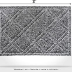 BrigHaus Large Outdoor Indoor Door Mat | Non-Slip Heavy Duty Front Welcome Doormat Rug, Outside Patio, Inside Entry Way, Catches Dirt Dust Snow & Mud - Black/White (24" x 35")