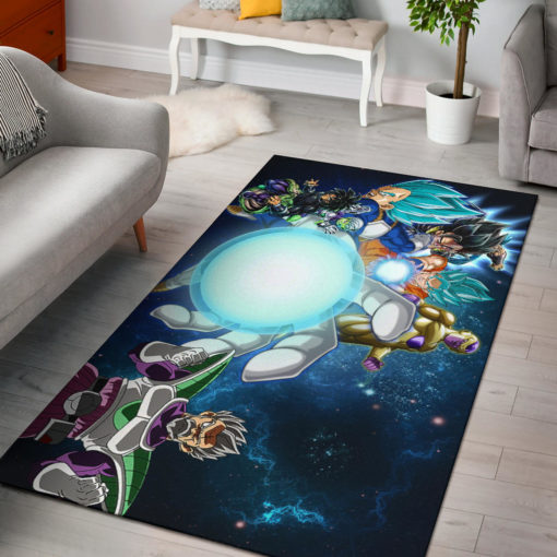 Characters Vegeta Goku Power Kamehameha Blue Galaxy Rug - Custom Size And Printing