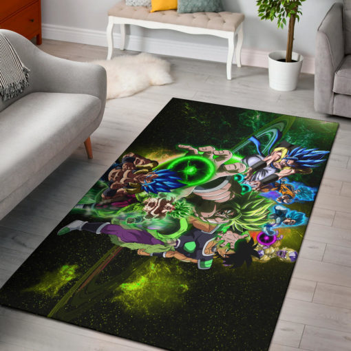 Goku And Vegeta Green Power Galaxy Rug - Custom Size And Printing