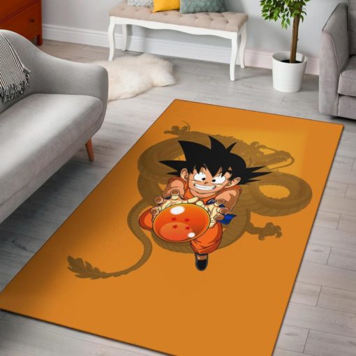 Goku Dragon Ball Orange Rug - Custom Size And Printing