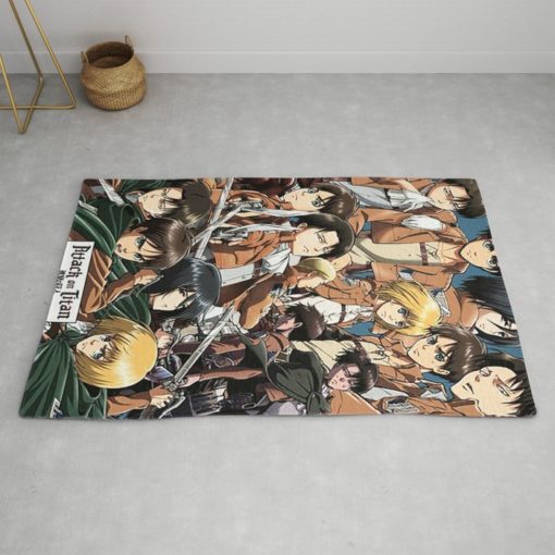 Attack On Titan Characters Rug - Custom Size And Printing