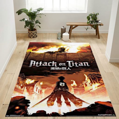 Attack On Titan Fire Rug - Custom Size And Printing