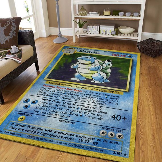 Pokemon Blastoise Card Area Rug Gift 3D Printed Carpet *FAST