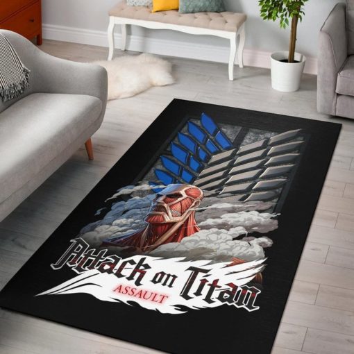 Colossal Titan Face Metal Wings Of Free Symbol Rug - Custom Size And Printing