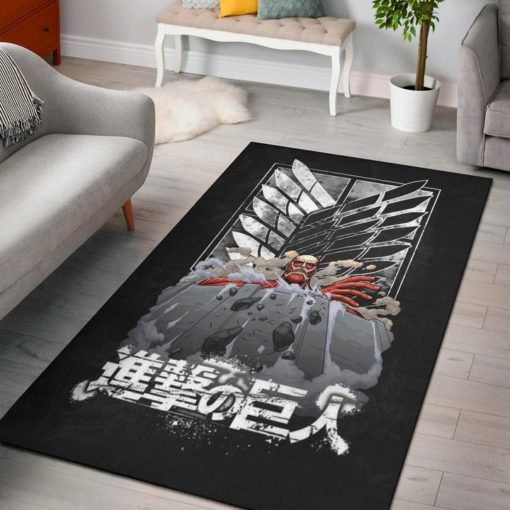 Colossal Titan Wrecking Wall Wings Of Freedom Symbol Rug - Custom Size And Printing