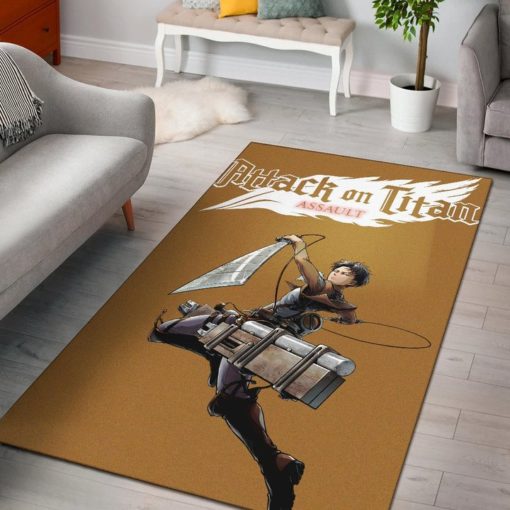 Handsome Levi Fighting Wind Blade White Wing Rug - Custom Size And Printing