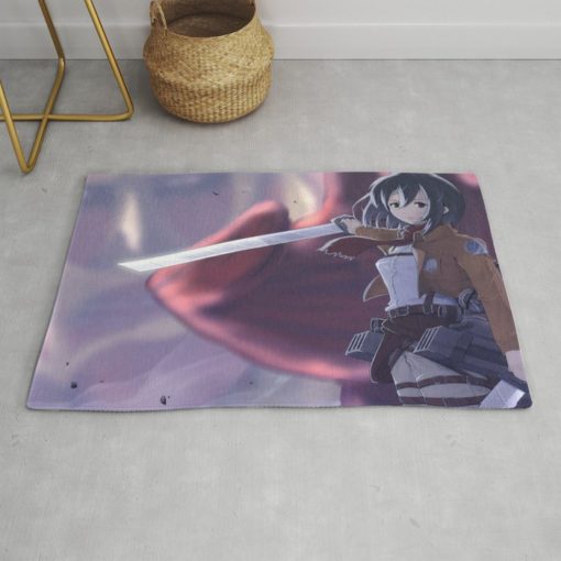 Mikasa Smile Attack On Titan Rug - Custom Size And Printing