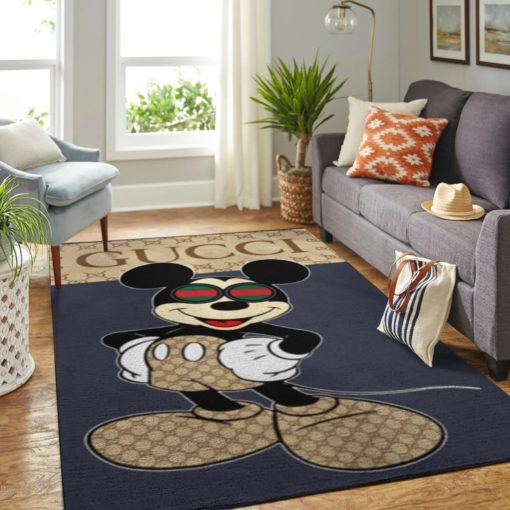 Gucci Fashion Brand Logo And Mickey Area Rug - Living Room Christmas Gift Floor Decor The Us Decor