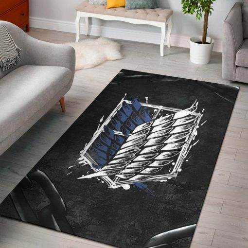 Wings Of Free Symbol Locked In Black Chains Rug - Custom Size And Printing