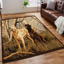 Doggo Area Rug American Flag Deer Hunting Rug Hunting Printing Floor Mat Carpet Funny Hunting Area Rug Hunting Dog Rug