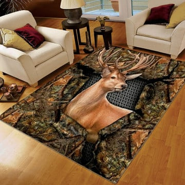 Funny Hunting Rug Huntings Printing Floor Mat Carpet American Flag Deer Hunting Area Rug Deer Rug Deer Hunting Rug