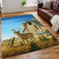 A Righteous Man Goes Hunting Area Rug Dear Deer Stag Head Printing Floor Mat Carpet Deer Rug Deer Hunting Old Rival Rug