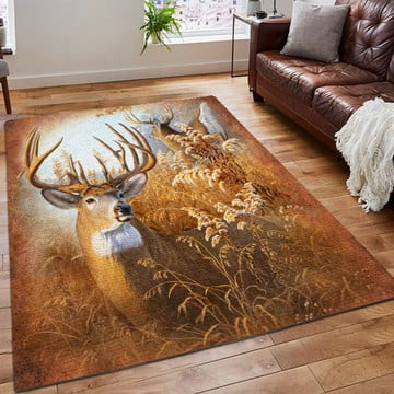 Christmas Deer Rug American Flag Deer Hunting Printing Floor Mat Carpet ...