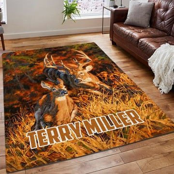 Dear Deer Stag Head Rug Funny Hunting Rug Deer Lover Area Rug Deer Printing Floor Mat Carpet Deer Hunting Rug