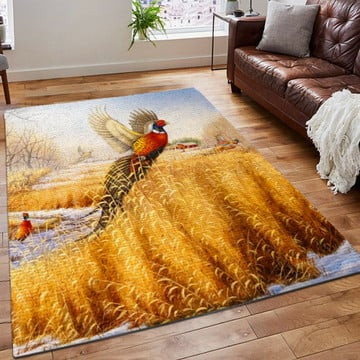 Pheasant Hunting Area Rug Pheasant Hunting Brown Fashion Printing Floor Mat Carpet Pheasant Hunting Rug