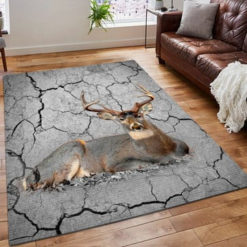 A Righteous Man Goes Hunting Printing Floor Mat Carpet Deer Area Rug Funny Hunting Rug Hunting Deer Mond Rug