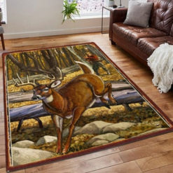 A Righteous Man Goes Hunting Rug Funny Hunting Printing Floor Mat Carpet Deer Hunting Whitetail Deer And Hunter Rug