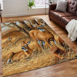 A Righteous Man Goes Hunting Printing Floor Mat Carpet Huntings Rug Dear Deer Stag Head Area Rug Deer Hunting Rug