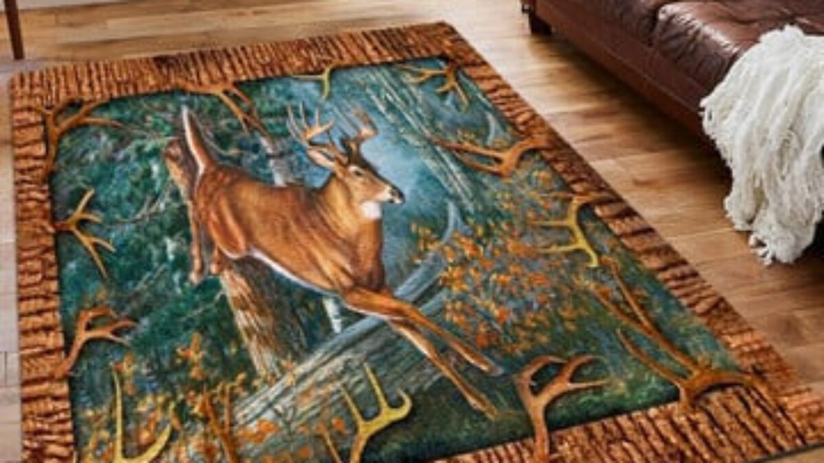 Winter Xmas Decorative Rug Rustic Moose Deer Pattern Floor - Temu