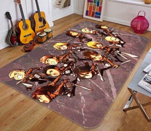 Attack On Titan Rug - 3D Attack On Titan 1635 Anime Non Slip Rug - Custom Size And Printing