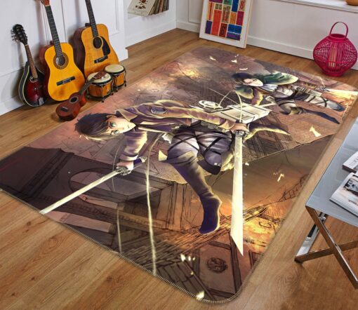 Attack On Titan Rug - 3D Attack On Titan 1052 Anime Non Slip Rug - Custom Size And Printing