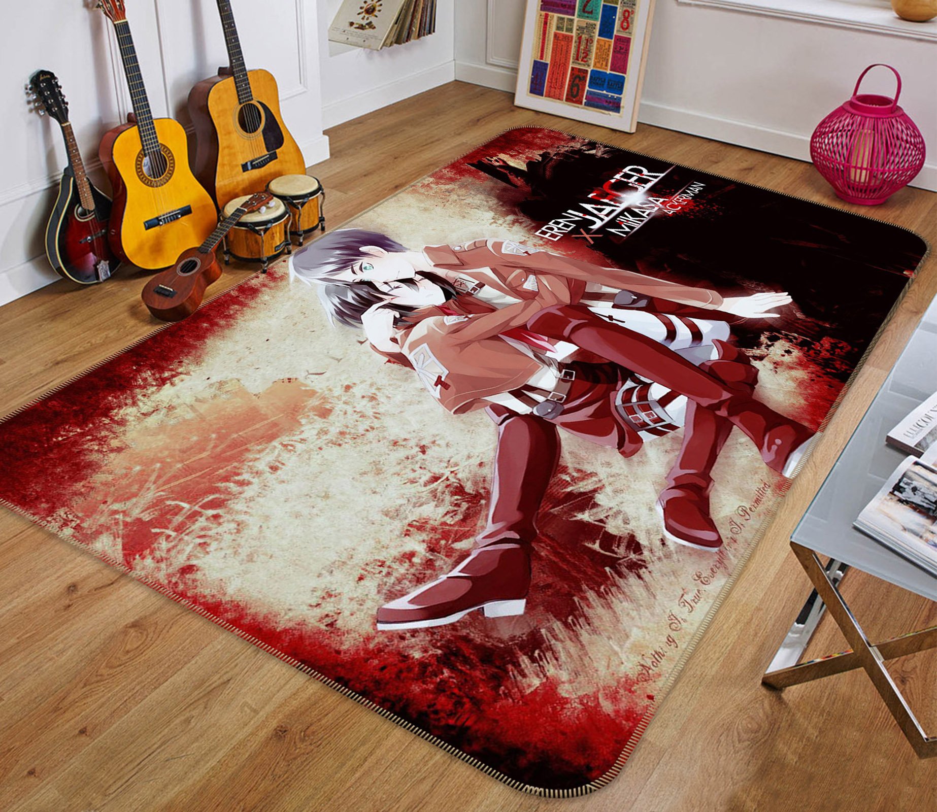 3D Attack On Titan 1607 Anime Non Slip Rug  – Custom Size And Printing