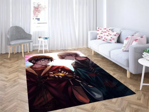 Draco And Harry Potter Anime Syle Carpet Rug - Custom Size And Printing