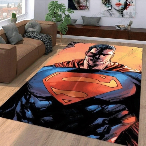 Superman Comic Living Room Carpet Area Rug - Custom Size And Printing