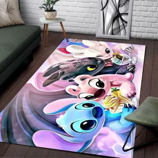 Disney Stitch Family - Area Rug Carpet Living Room - Custom Size And Printing