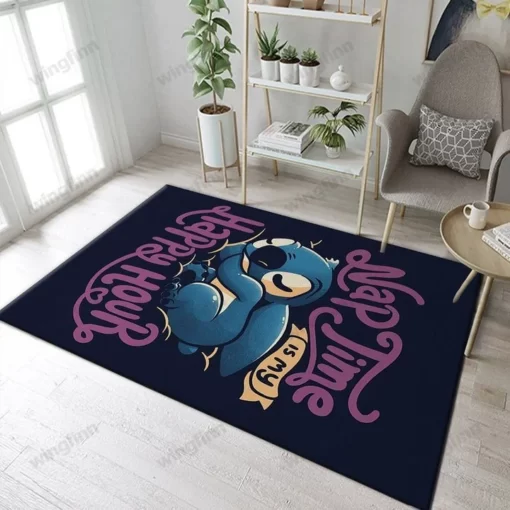 Lilo And Stitch Nap Time Area Rug Living Room And Bed Room Rug - Custom Size And Printing