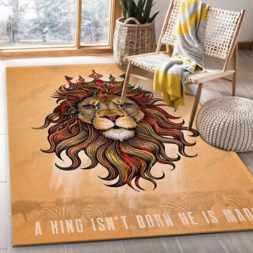 King Lion Area Rug Living Room And Bed Room Rug – Custom Size And Printing