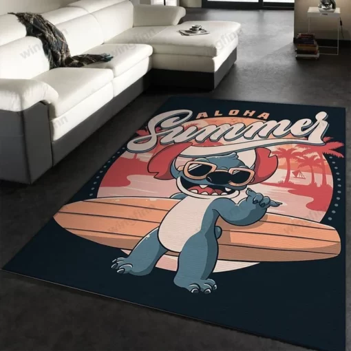 Lilo And Stitch Aloha Summer Movie Area Rug Living Room - Custom Size And Printing