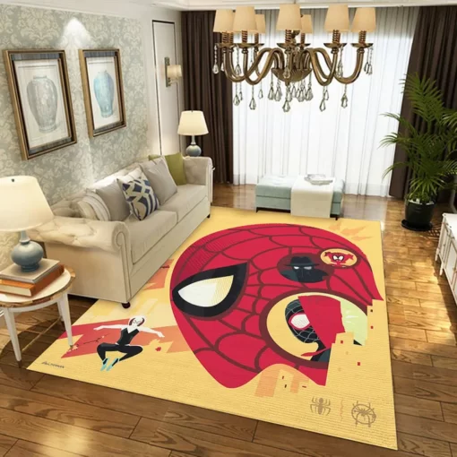 Spider Man Into The Spider Verse Peter Parker Miles Morales Area Rug - Living Room And Bedroom Rug - Floor Decor - Custom Size And Printing