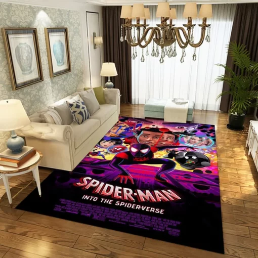 Spider Man Into The Spider Verse Area Rug For Christmas, Living Room Rug - Floor Decor - Custom Size And Printing